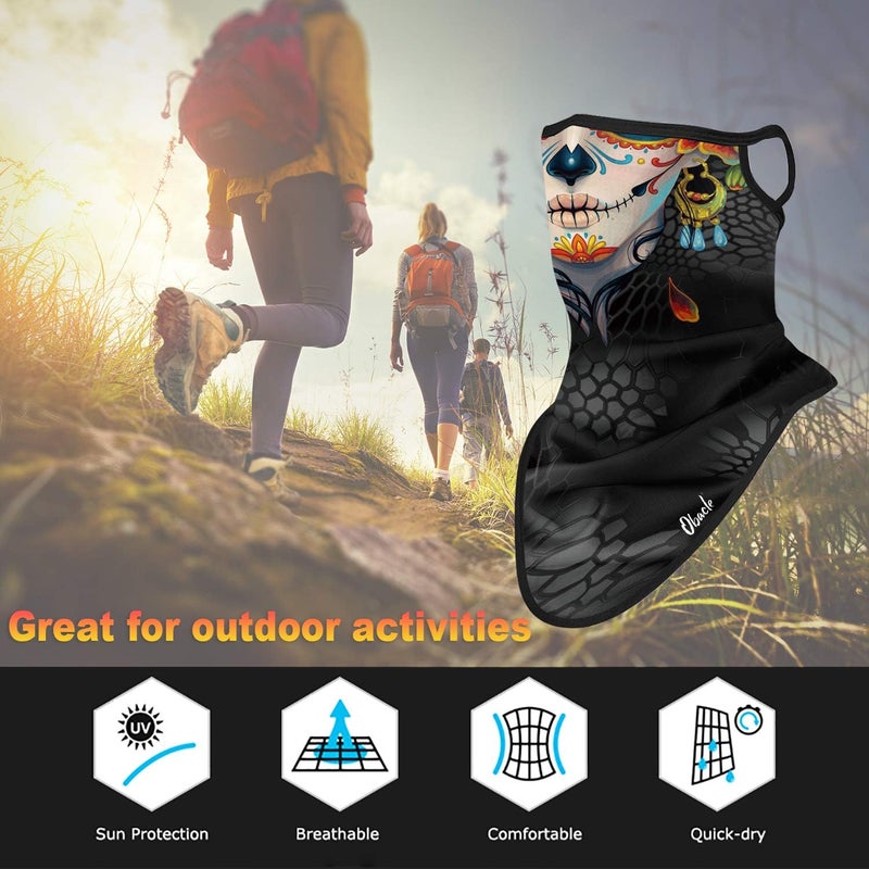 Obacle Bandana Face Mask with Ear Loops Neck Gaiter Face Mask Scarf Face Cover for Men Women - Image 3